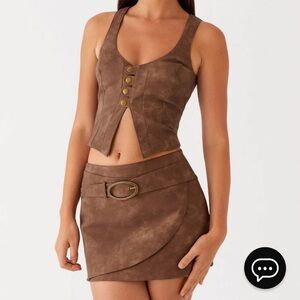 Peppermayo Brown Skirt Set